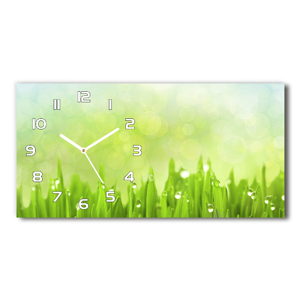 Horizontal rectangular wall clock Grass