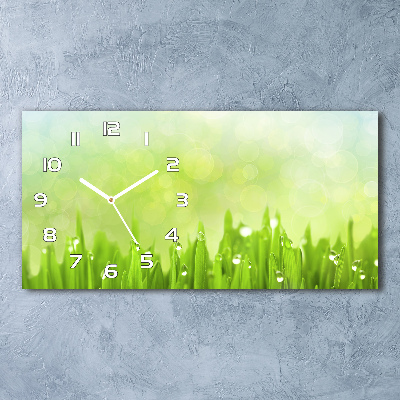 Horizontal rectangular wall clock Grass