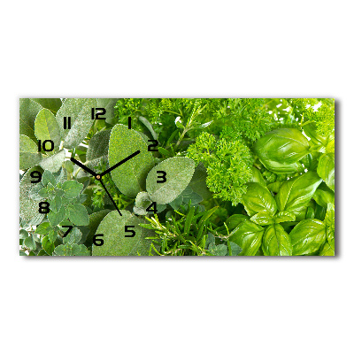 Horizontal wall clock Herbs