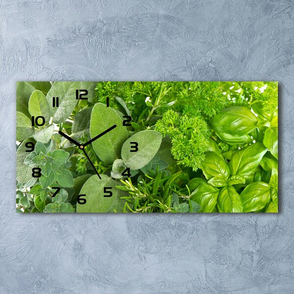 Horizontal wall clock Herbs