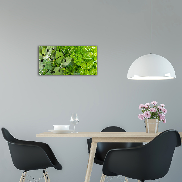 Horizontal wall clock Herbs