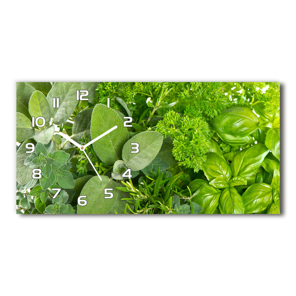 Horizontal wall clock Herbs