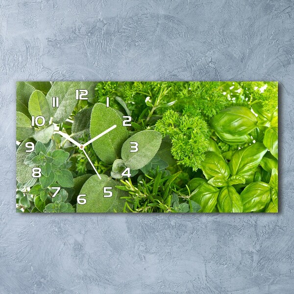 Horizontal wall clock Herbs