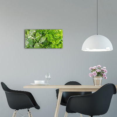 Horizontal wall clock Herbs