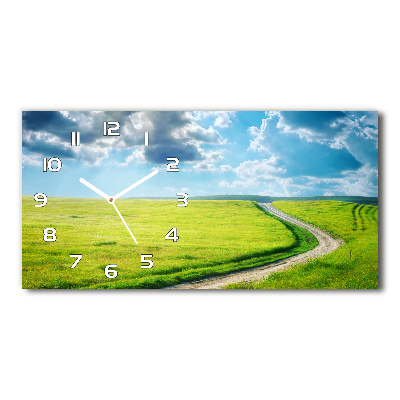 Horizontal wall clock Path in the meadow