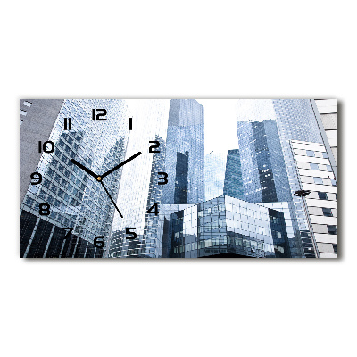 Horizontal rectangular wall clock Skyscrapers