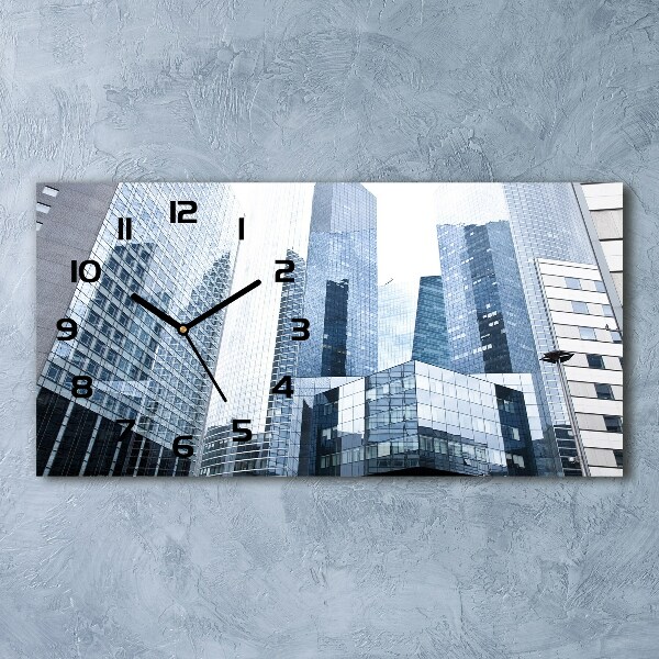 Horizontal rectangular wall clock Skyscrapers