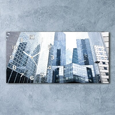 Horizontal rectangular wall clock Skyscrapers