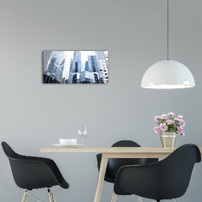 Horizontal rectangular wall clock Skyscrapers