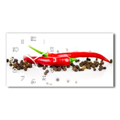 Horizontal wall clock Chilli and pepper