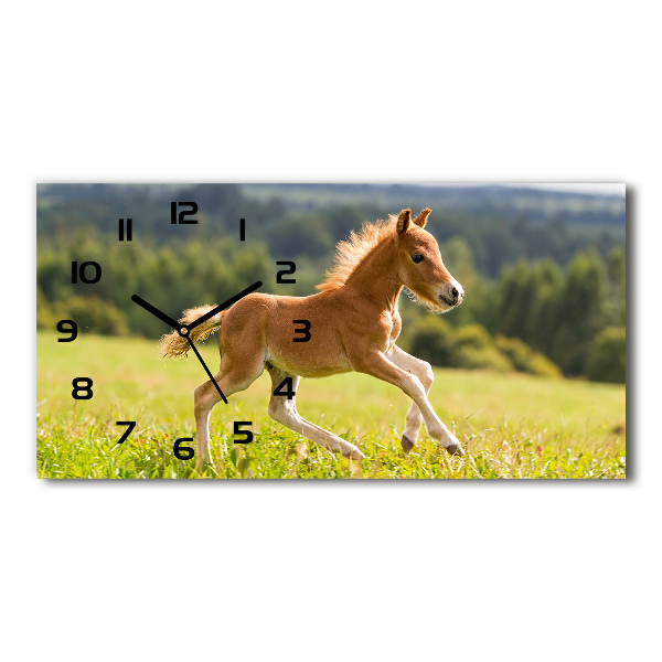 Horizontal wall clock Foal at a gallop