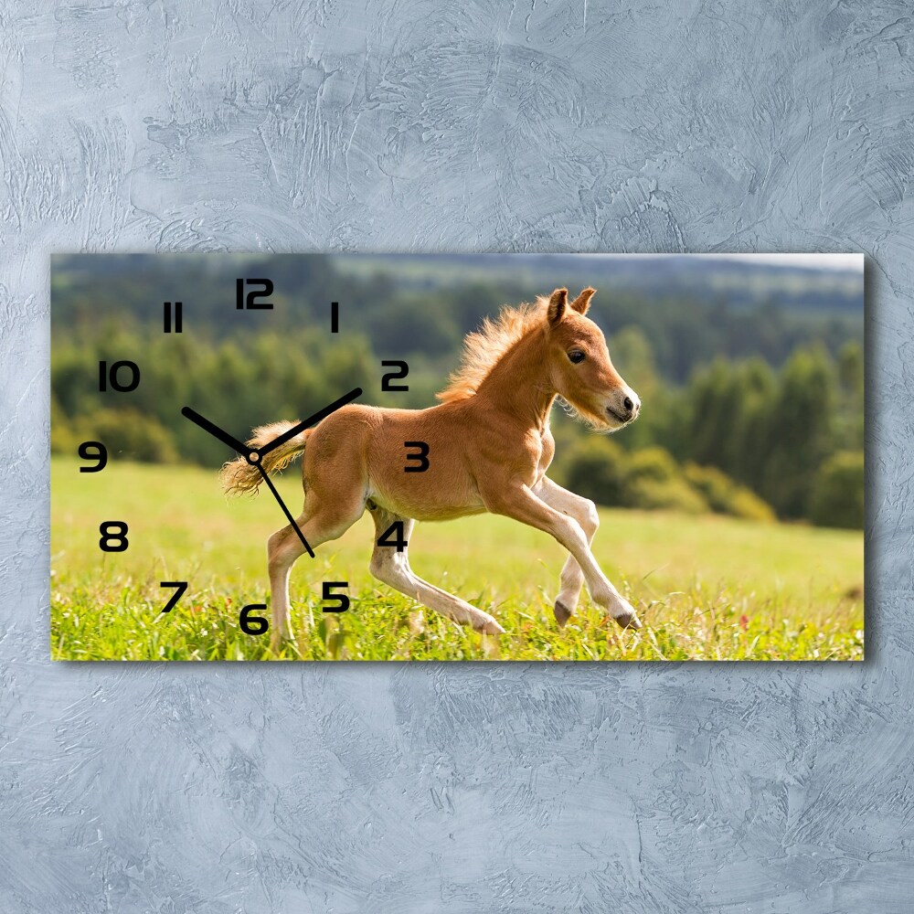 Horizontal wall clock Foal at a gallop