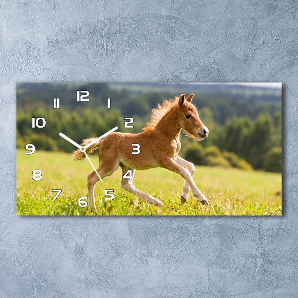 Horizontal wall clock Foal at a gallop