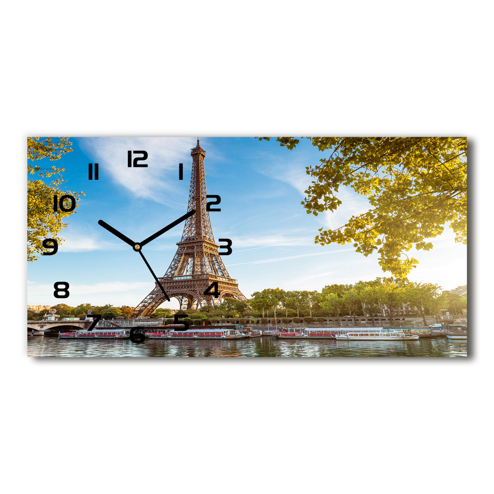 Horizontal wall clock Eiffel Paris tower