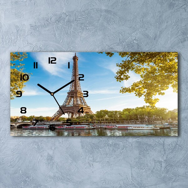 Horizontal wall clock Eiffel Paris tower