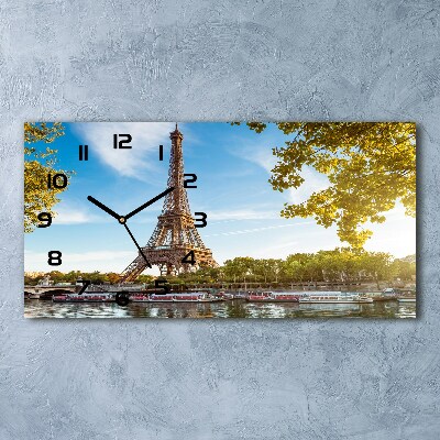 Horizontal wall clock Eiffel Paris tower