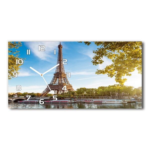 Horizontal wall clock Eiffel Paris tower