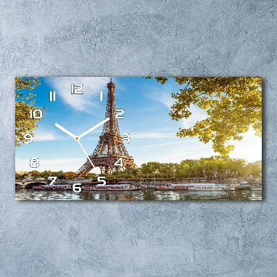 Horizontal wall clock Eiffel Paris tower