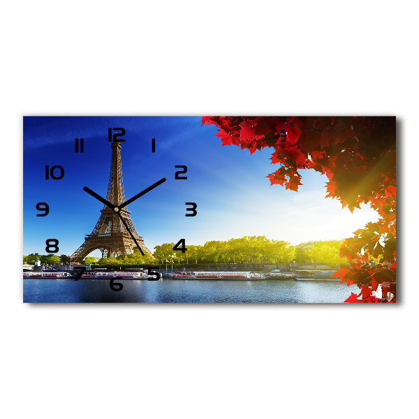 Horizontal wall clock Eiffel Paris tower