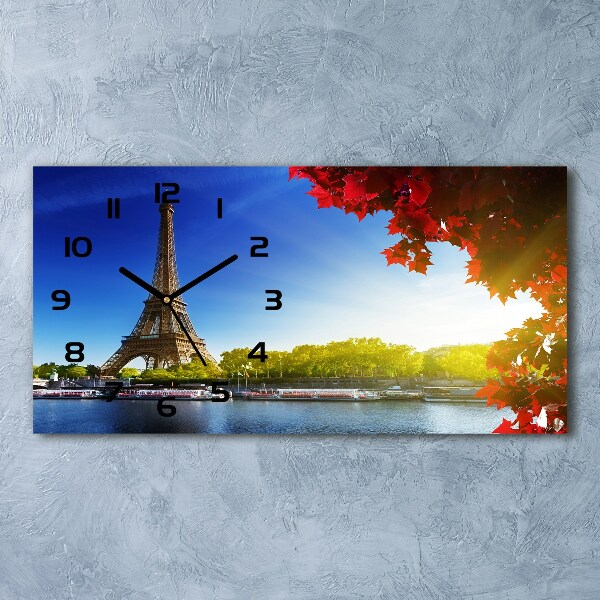 Horizontal wall clock Eiffel Paris tower