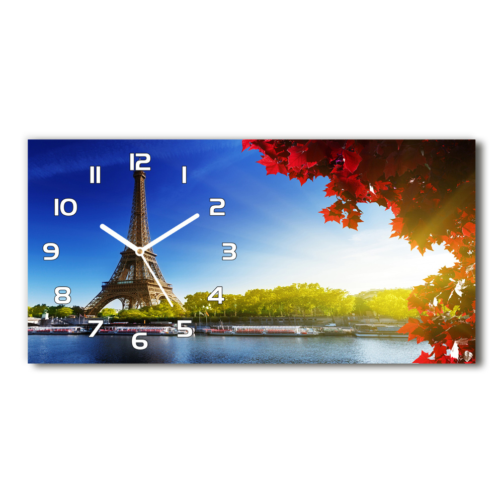 Horizontal wall clock Eiffel Paris tower