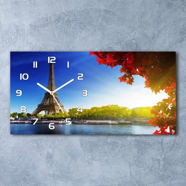 Horizontal wall clock Eiffel Paris tower