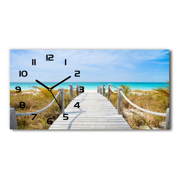 Horizontal wall clock Path at the sea