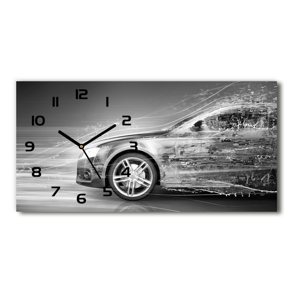 Horizontal wall clock Rushing