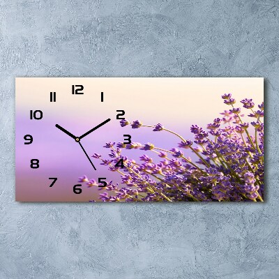 Horizontal rectangular wall clock Lavender