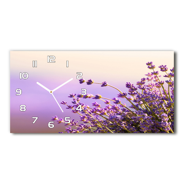 Horizontal rectangular wall clock Lavender