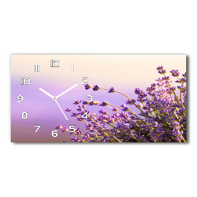 Horizontal rectangular wall clock Lavender