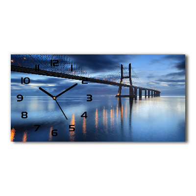 Horizontal wall clock Little bridge