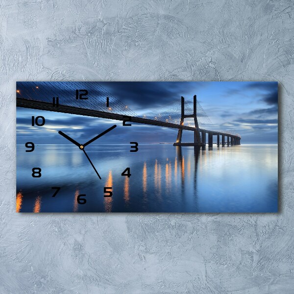 Horizontal wall clock Little bridge