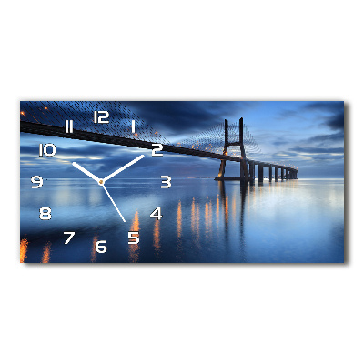 Horizontal wall clock Little bridge