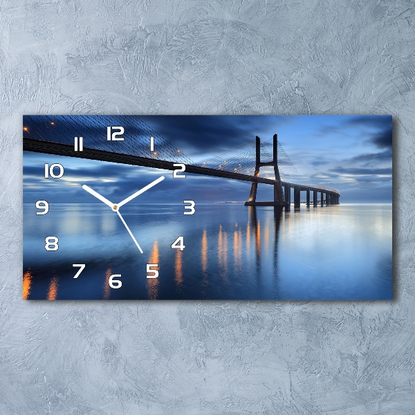 Horizontal wall clock Little bridge