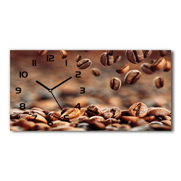 Horizontal rectangular wall clock Coffee beans