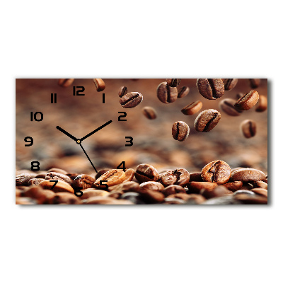 Horizontal rectangular wall clock Coffee beans