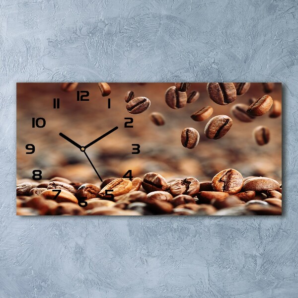 Horizontal rectangular wall clock Coffee beans