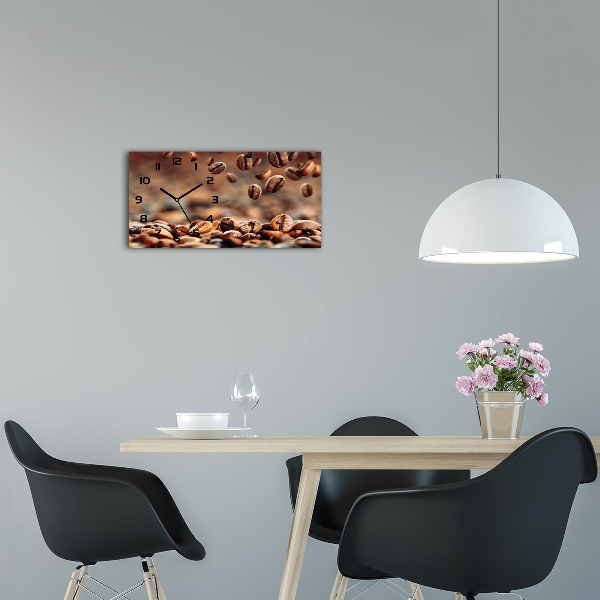 Horizontal rectangular wall clock Coffee beans