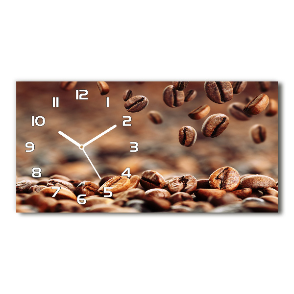 Horizontal rectangular wall clock Coffee beans