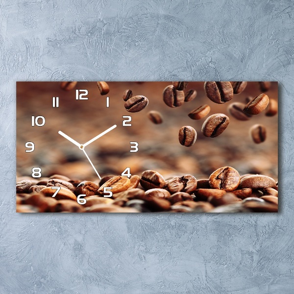 Horizontal rectangular wall clock Coffee beans