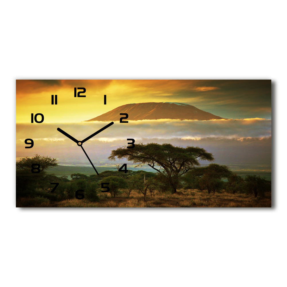 Horizontal wall clock Kilimanjaro Kenya