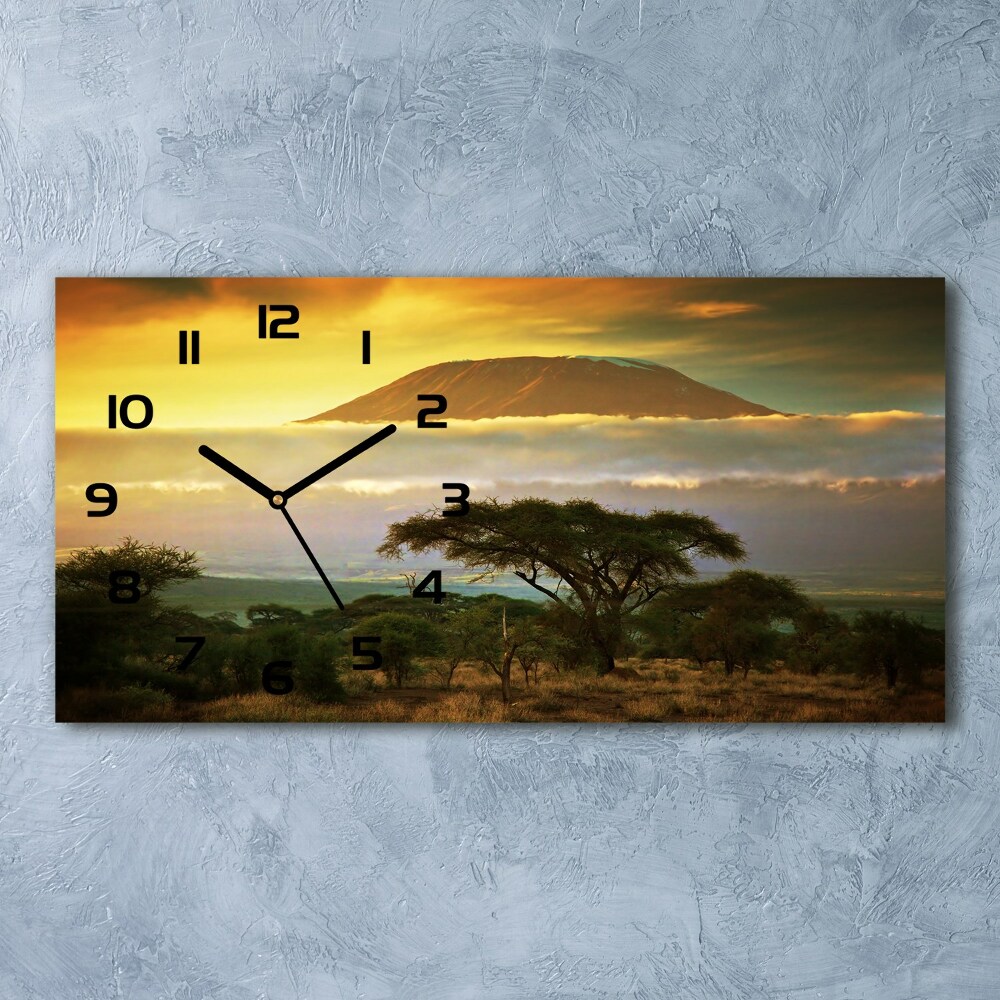 Horizontal wall clock Kilimanjaro Kenya