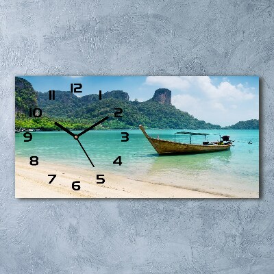 Horizontal wall clock Boat