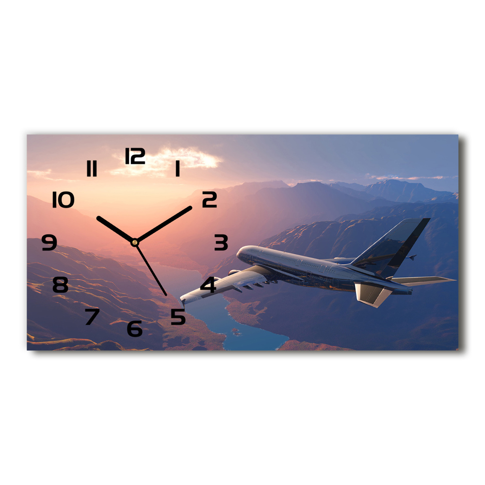 Horizontal wall clock Plane