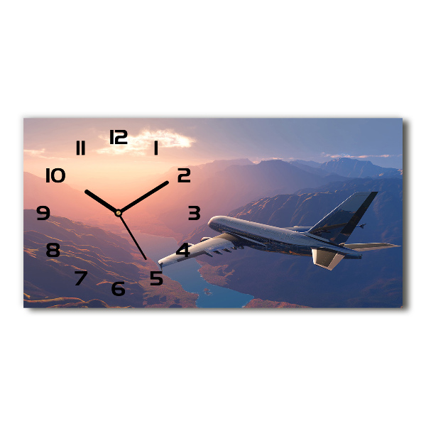 Horizontal wall clock Plane