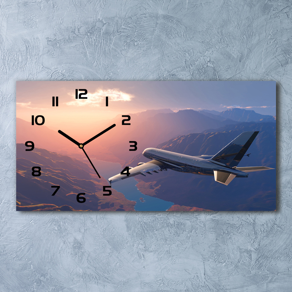 Horizontal wall clock Plane