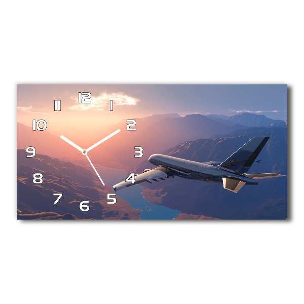 Horizontal wall clock Plane