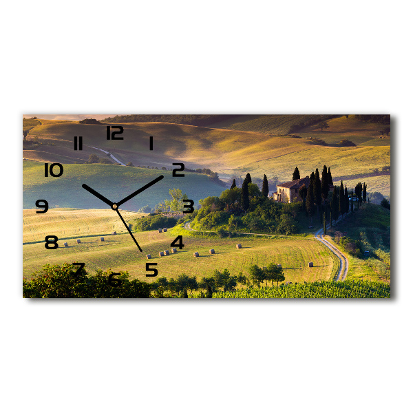 Horizontal wall clock Tuscany Italy