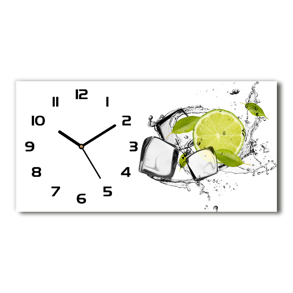 Horizontal rectangular wall clock Ice lime